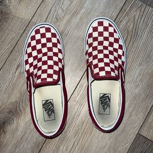 Checkered Maroon Vans